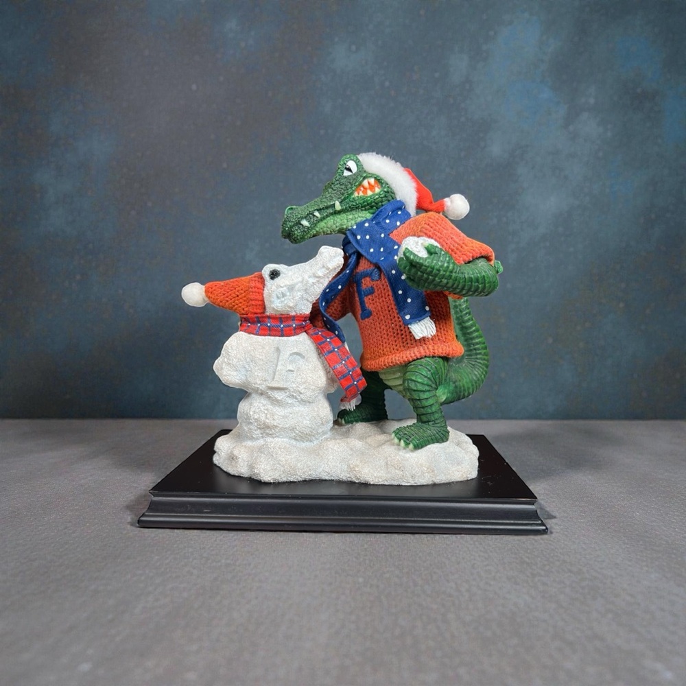 Florida Gators Mascot & Snowman Holiday Figure College/Slavic Treasures-RARE
